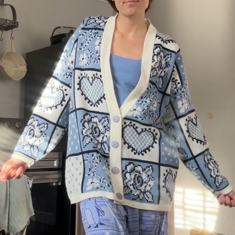Vintage knit winter cardigan